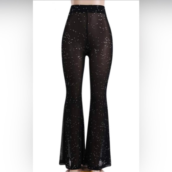 Black Sequin Festival Pants - Picture 1 of 4